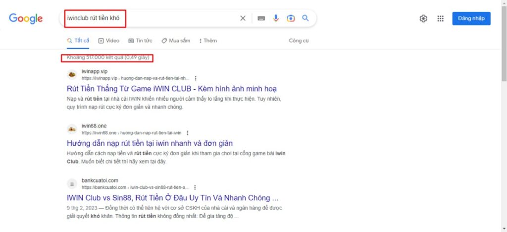 thông tin IWIN CLUB rút tiền khó trên google